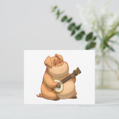 Banjo-Strummin' Pig Postcard Postkarte (Stehend Vorderseite)