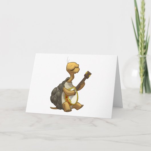 Banjo-Strummin’ Tortoise Card (Blank Inside) Karte (Vorderseite)