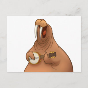 Banjo-Strummin' Walrus Postcards Postkarte