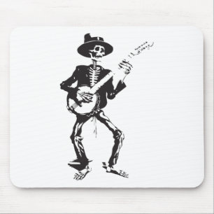 Banjo Tancing Skeletts Festival Moon and Stars Mousepad