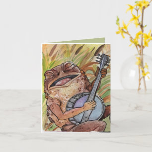 Banjo Toad Watercolor cotgingcore-Malerei Karte