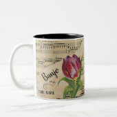 Banjo Tulip Vintage Notenblätter - kundenspezifisc Zweifarbige Tasse (Links)