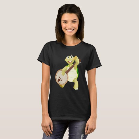 Banjo Turtle Turtle Playing Banjo T-Shirt (Vorne ganz)
