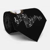 BANJO und MUSIKNOTEN Krawatte (Gerollt)
