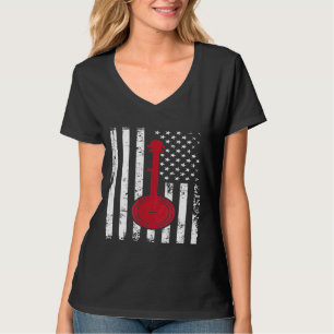 Banjo Usa America Flag erschüttert Vintag T-Shirt