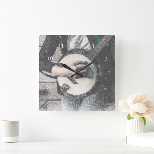 Banjo Wall Clock Quadratische Wanduhr (Zuhause)