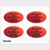 Banjo Wealthy & Successous Oval Sticker (Blatt)