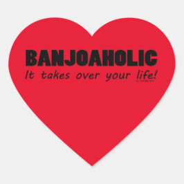 Banjoaholic Life Heart Sticker