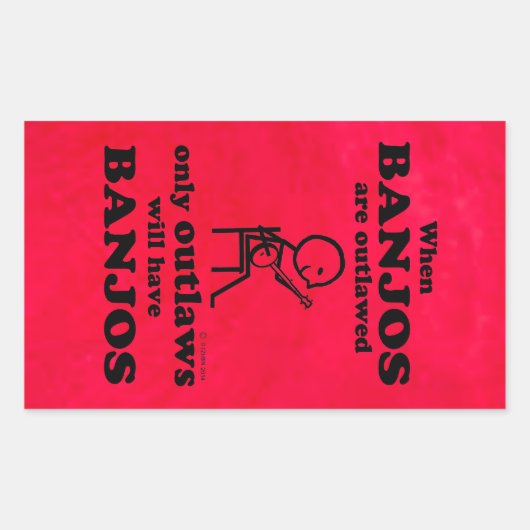Banjos verbotene rechteckige Aufkleber (Vorderseite)