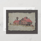 Bank Barn & Windmill Postkarte (Vorne/Hinten)