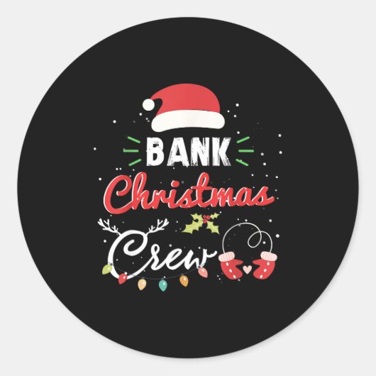Bank Christmas Crew Funny Banker Matching  Runder Aufkleber (Vorderseite)