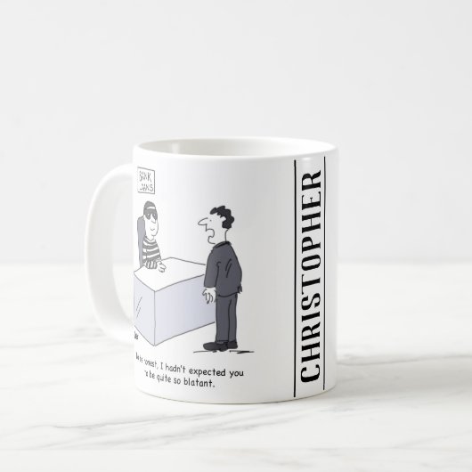 Bank-Darlehen Abteilung Banker verkleidet wie ein Kaffeetasse (Vorderseite Links)