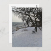 Bank im Winterschnee Postkarte (Vorne/Hinten)