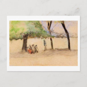Bank mit drei Personen, Vincent van Gogh Postkarte