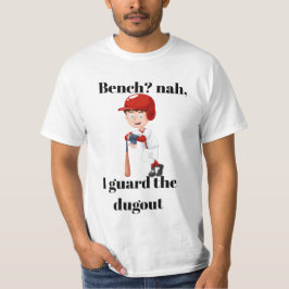 Bank? Nö, ich bewache das Dugout-Shirt. T-Shirt