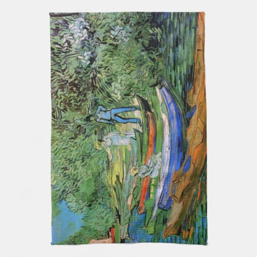 Bank of the Oise in Auvers von Vincent van Gogh Geschirrtuch (Vertikal)