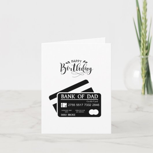 Bank of Vater Funny Birthday Card Karte (Vorderseite)