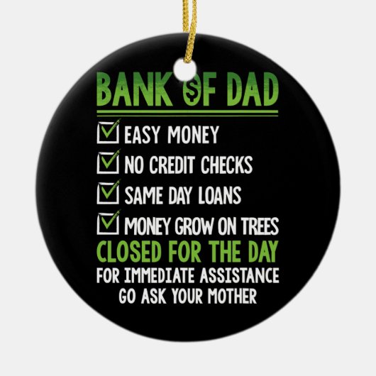 Bank of Vater Funny Vathers Day Keramik Ornament (Vorne)