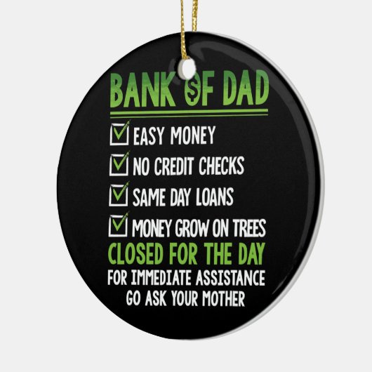 Bank of Vater Funny Vathers Day Keramik Ornament (Links)