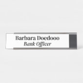 Bank Officer White Schreibtischnamensplakette (Vorderseite )