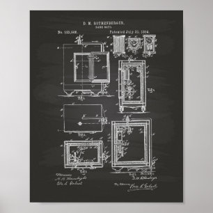 Bank Safe 1894 Chalkboard für Patente Poster