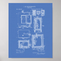 Bank Safe 1894 Patent Art Blueprint