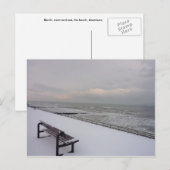 Bank, Schnee und Meer Postkarte (Vorne/Hinten)