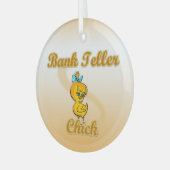 Bank Teller Chick Ornament Aus Glas (Vorderseite links)