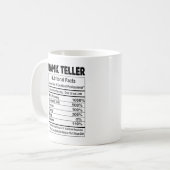 Bank Teller Nutritional Facts 11oz Tasse (Vorderseite Links)