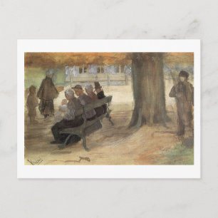 Bank, Vier Personen & Baby, Van Gogh Fine Art Postkarte