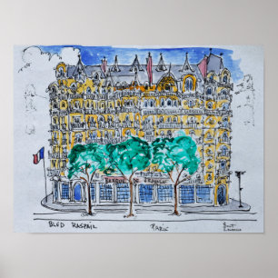 Bank von Frankreich vom Hotel   Lutecia, Frankreic Poster