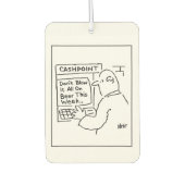 Bankautomat empfiehlt dem Kunden, das Geld nicht f Autolufterfrischer (Vorderseite)