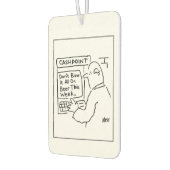 Bankautomat empfiehlt dem Kunden, das Geld nicht f Autolufterfrischer (Links)