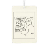 Bankautomat empfiehlt dem Kunden, das Geld nicht f Autolufterfrischer (Rückseite)