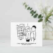 Bankautomat lacht beim Kunden Postkarte (Stehend Vorderseite)