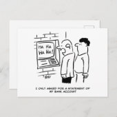 Bankautomat lacht beim Kunden Postkarte (Vorne/Hinten)