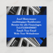 Bankberater, BankangestellterVisitenkarte Quadratische Visitenkarte (Rückseite)