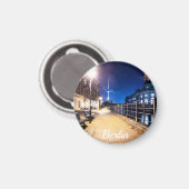 Bänke bei Spree in Berlin, Deutschland Magnet (Vorderseite/Rückseite)