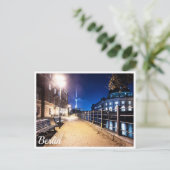 Bänke bei Spree in Berlin, Deutschland Postkarte (Stehend Vorderseite)