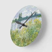 Banken Claude Monets | der Seines, Vetheuil, 1880 Runde Wanduhr (Winkel)
