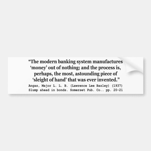 Bankensysteme produzieren Geld aus dem Nichts Autoaufkleber (Vorne)