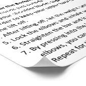 Bänkepresse - Übung - Diagramm der Muskelanatomie Poster (Ecke)