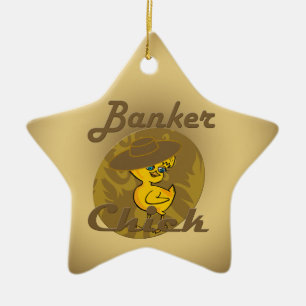Banker Chick #6 Keramikornament