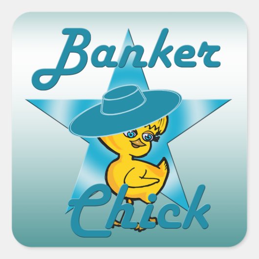 Banker Chick #7 Quadratischer Aufkleber (Vorderseite)