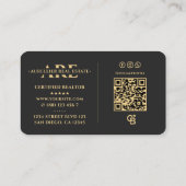 Banker Realtor Real Anwesen Hypothek Grau Moderne Visitenkarte (Rückseite)
