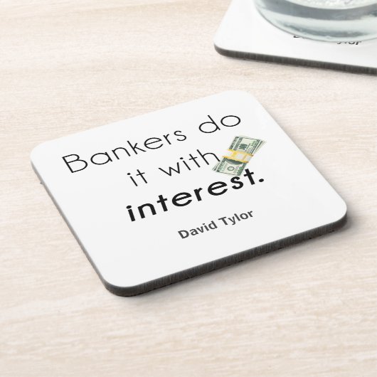 Banker tun es! getränkeuntersetzer (Linke Seite)