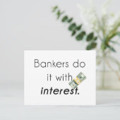 Banker tun es! postkarte (Stehend Vorderseite)