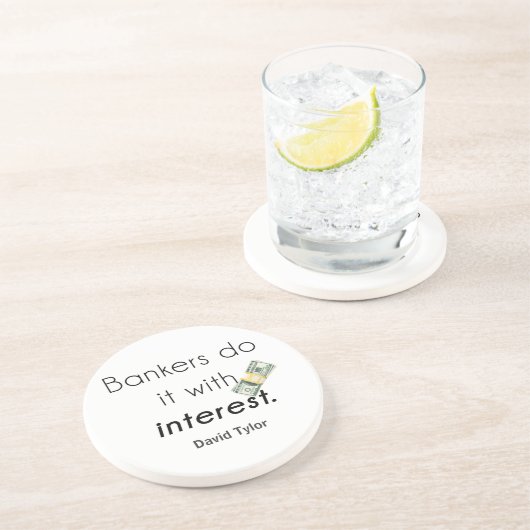 Banker tun es! sandstein untersetzer (Seite)