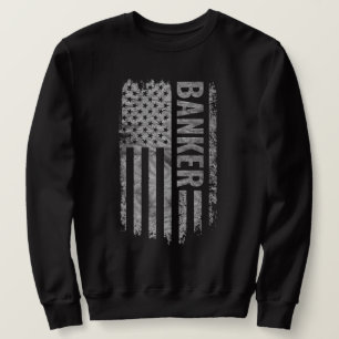 Banker USA Flag Distressed Design Sweatshirt