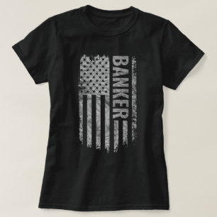 Banker USA Flag Distressed Design T-Shirt